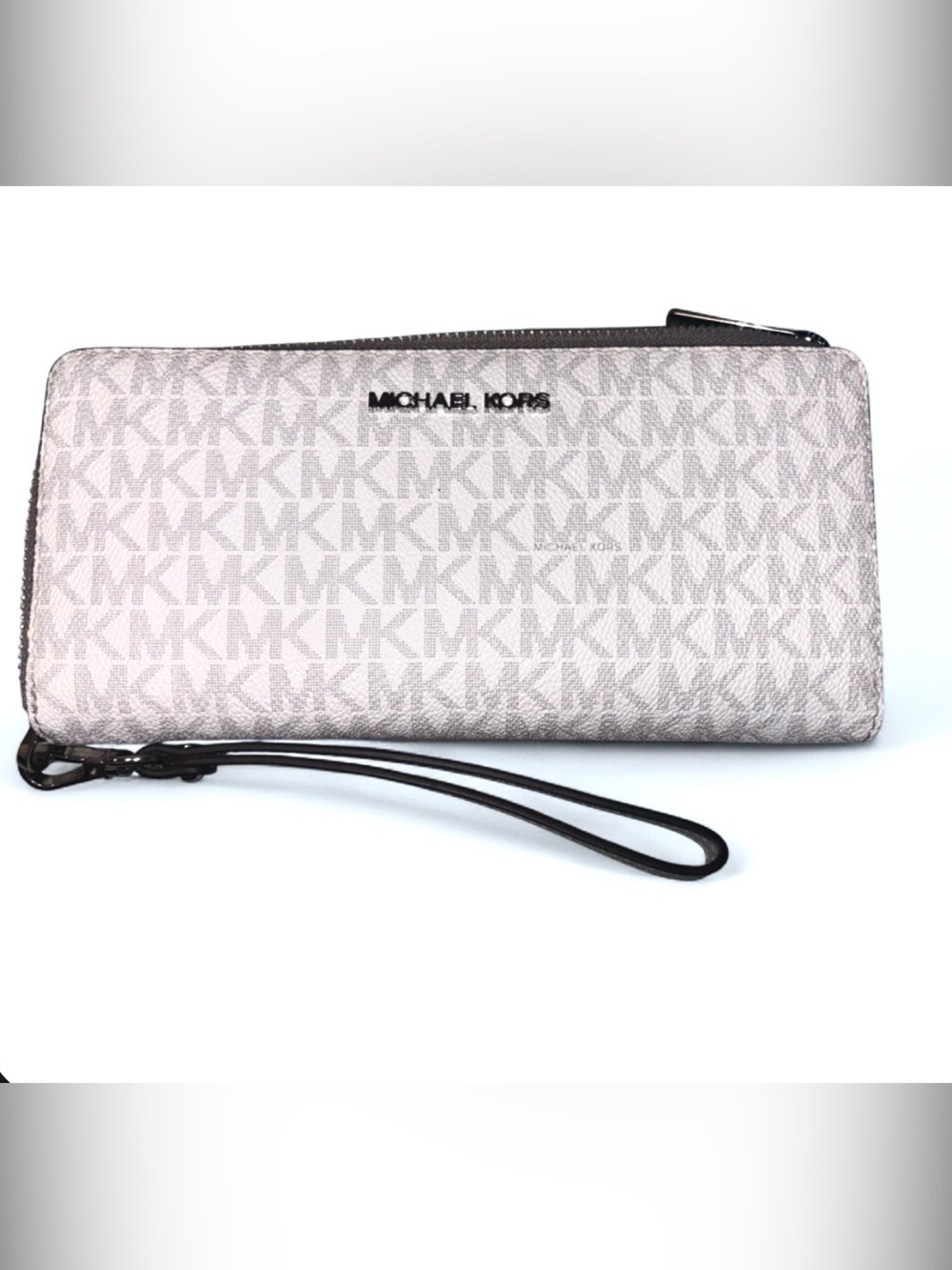 NWT Michael Kors Jet Set Travel Continental Leather Wallet Wristlet Bright White - Picture 4 of 7
